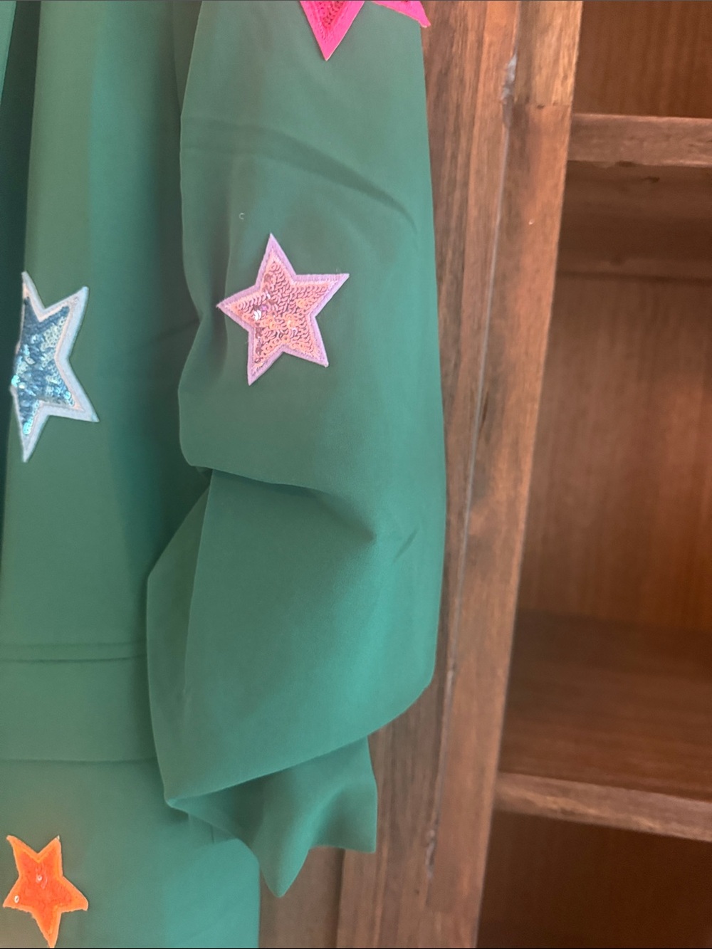 ODDY Emerald Green Star-Appliqué Blazer - Picture 4 of 7